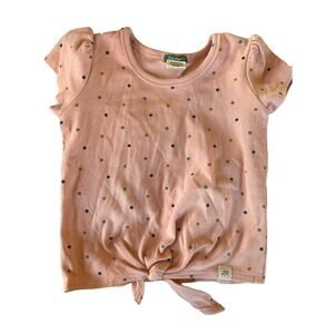 Little Road Co Pink Dot Tie Front Shirt  size 3